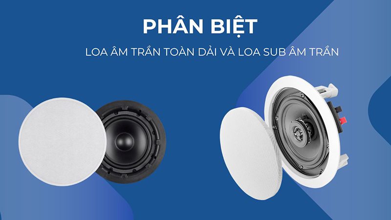 Loa âm trần toàn dải và loa âm trần subwoofer – khác biệt thế nào?