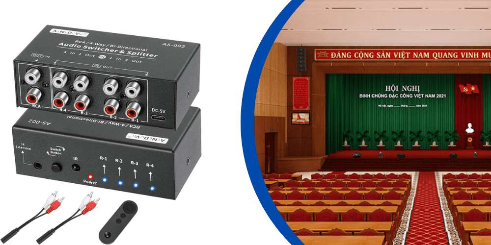 Ứng dụng bộ chia tín hiệu âm thanh sân khấu