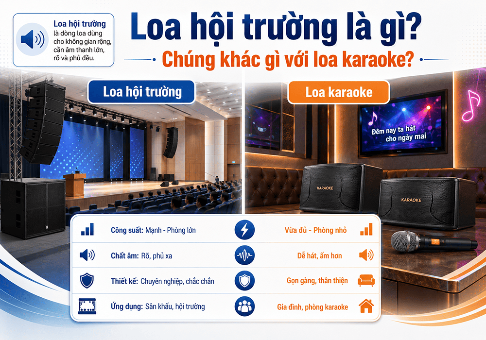 Loa hội trường là gì? Chúng khác gì với loa karaoke