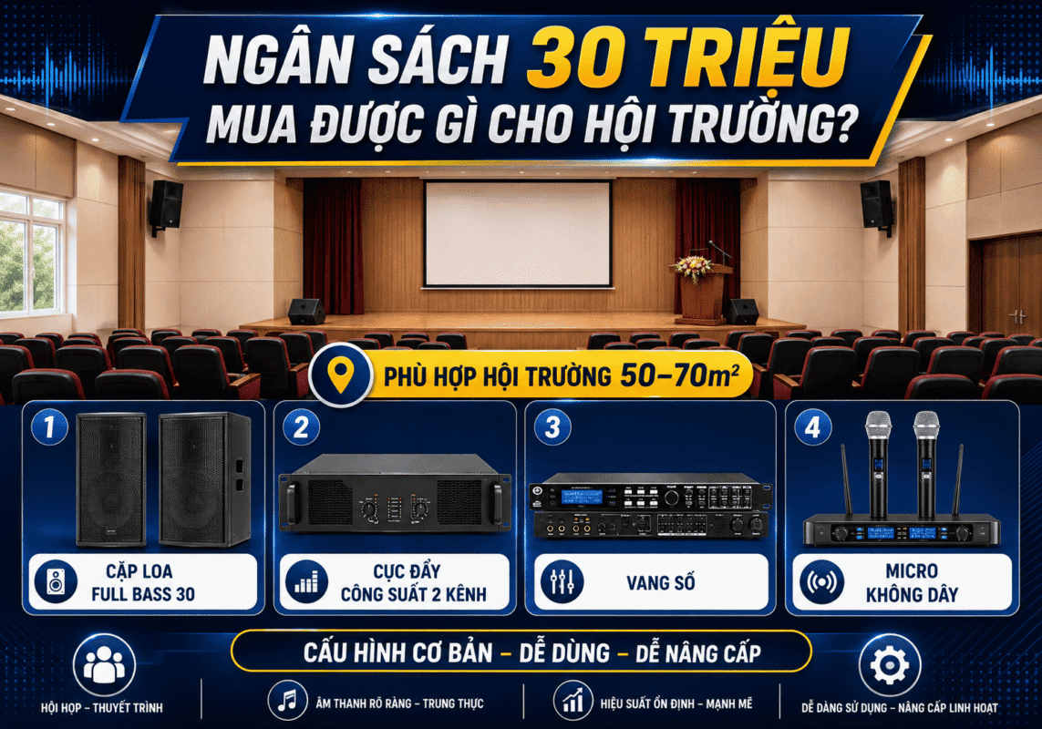 Ngân sách chỉ có 30 triệu, mua được gì cho hội trường?
